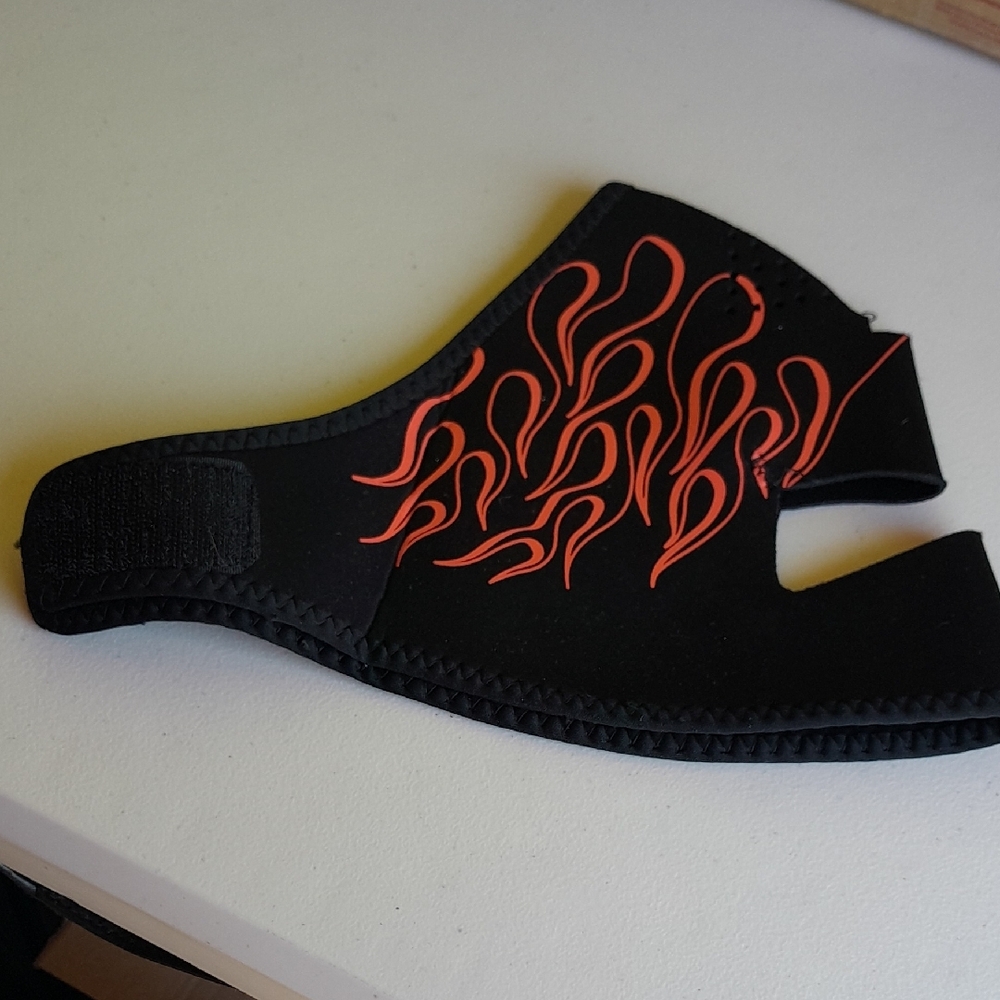 Black and Red Flame Design Neoprene Face Mask